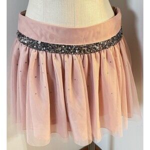 Vera Wang Princess Women Size 9 Skirt Pink Tulle Silver Sequin Rhinestone Fairy